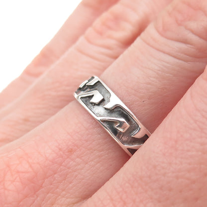 925 Sterling Silver Vintage Wave Oxidized Band Ring Size 6.5