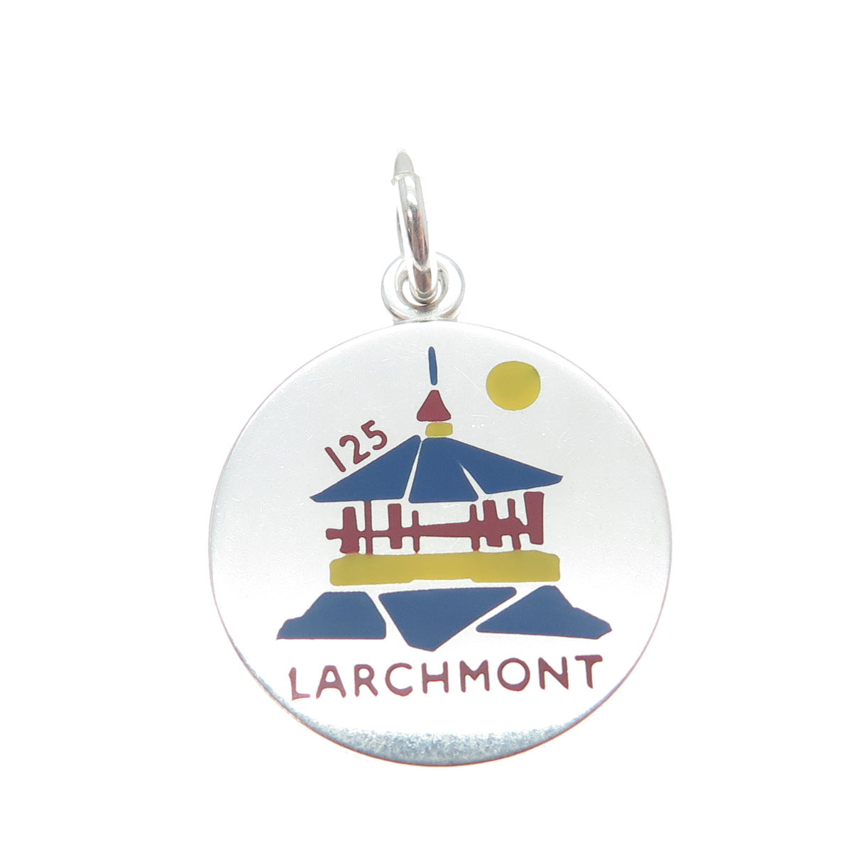 CHARLES THOMAE 925 Sterling Silver Vintage Enamel Larchmont Charm Pendant