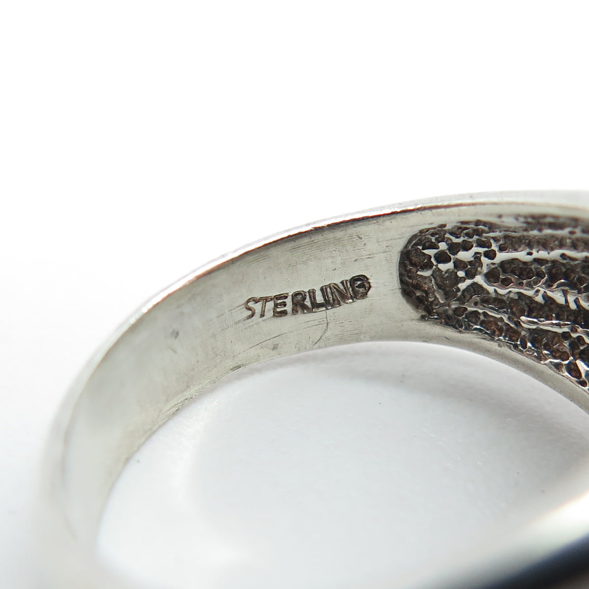 925 Sterling Silver Vintage PPK Modernist Ribbed Dome Ring Size 8.25