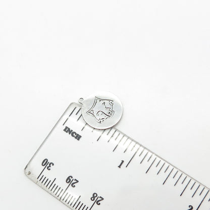 925 Sterling Silver USA Two In Town Wolf Charm Pendant