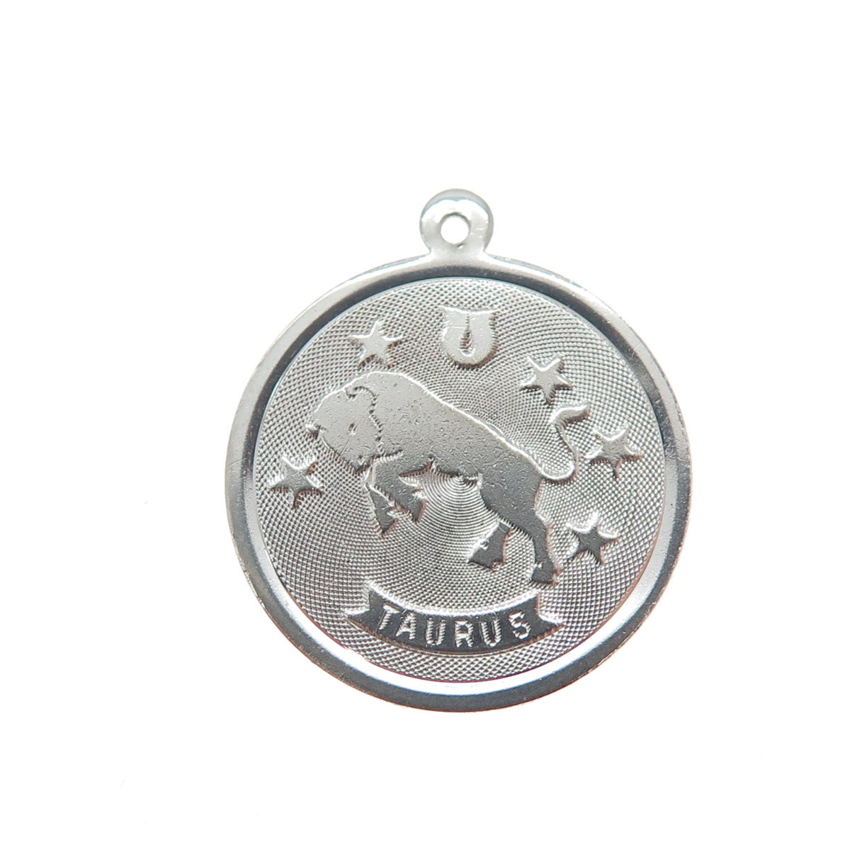 925 Sterling Silver Vintage Taurus Zodiac Sign Charm Pendant