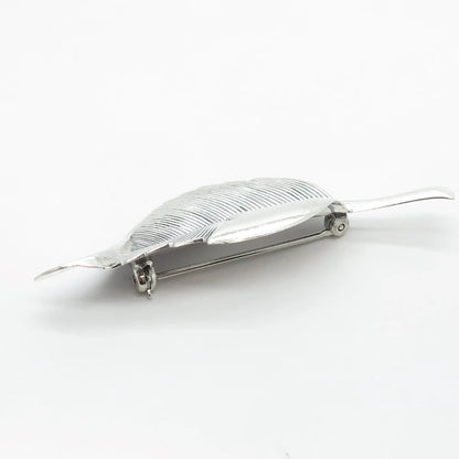 925 Sterling Silver Vintage BEAU Leaf Pin Brooch