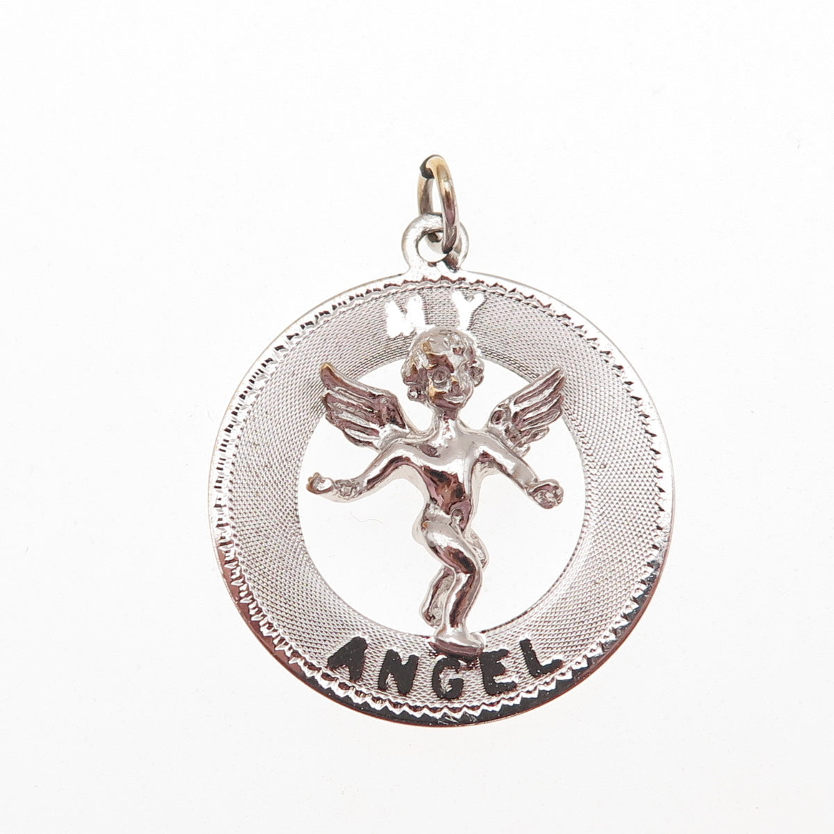 MARK MERCY 925 Sterling Silver Vintage My Angel Cherub Charm Pendant