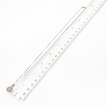 925 Sterling Silver Real Round-Cut Diamond Box Chain Necklace 18"