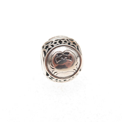 Pandora 925 Sterling Silver Cancer Zodiac Sign Slide Bead Charm