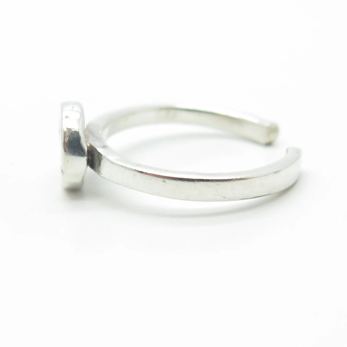 925 Sterling Silver Vintage Smile Face Emoji Adjustable Toe Ring Size 5.25