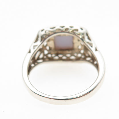 Michelle Albala 925 Sterling Silver 14K Gold Real Chalcedony Ring Size 10.25