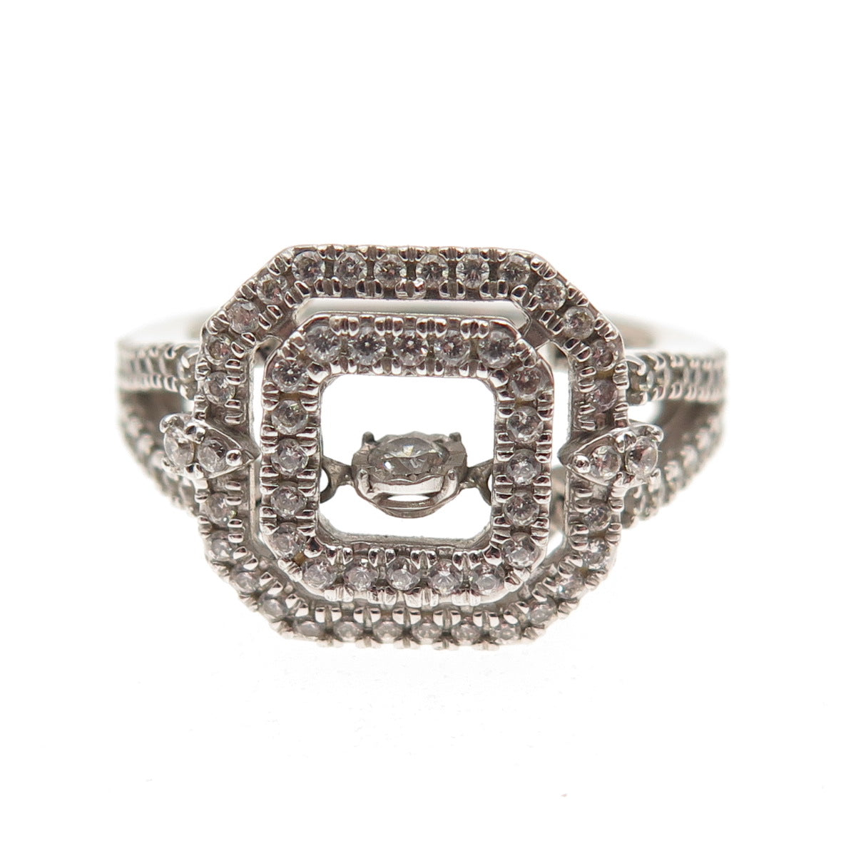 925 Sterling Silver Round-Cut C Z Promise Ring Size 7