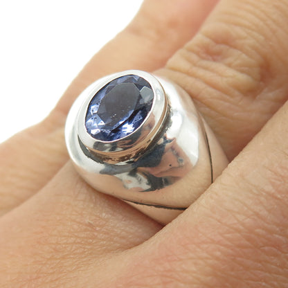 DOUG PAULUS 925 Sterling Silver Vintage Real Tanzanite Gemstone Ring Size 7.25