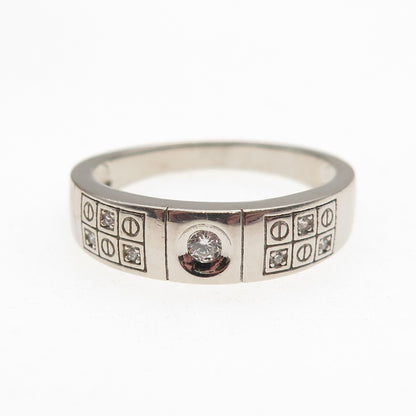 925 Sterling Silver Round-Cut C Z Ring Size 10.25