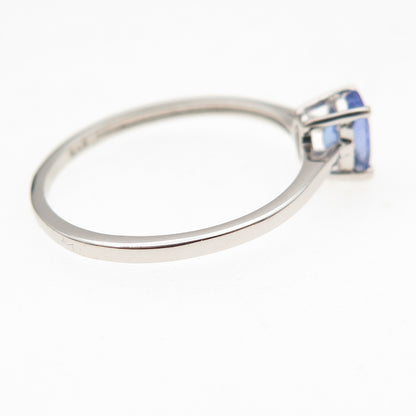 Chuck Clemency 925 Sterling Silver Real Oval-Cut Tanzanite Ring Size 8