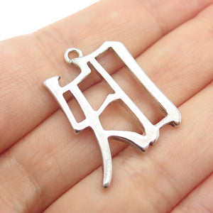 925 Sterling Silver Vintage Fortune Chinese Character Charm Pendant