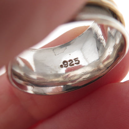 Jeffery Levin 925 Sterling Silver 2-Tone Vintage Rotating Band Ring Size 6.25