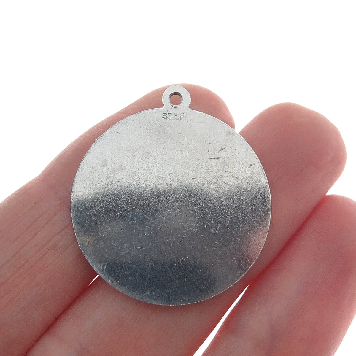 925 Sterling Silver Vintage "Happy Birthday" Round Charm Pendant