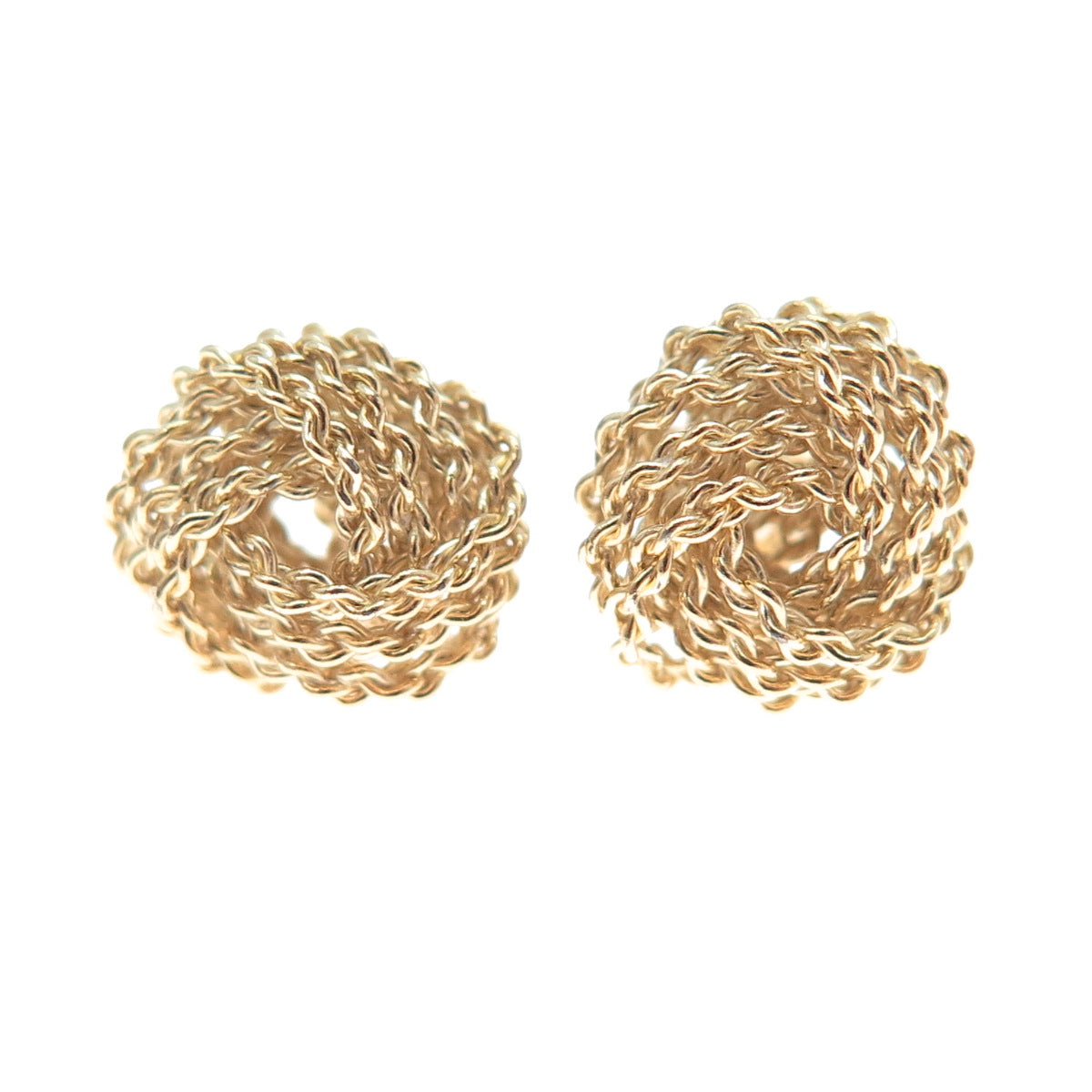 925 Sterling Silver Gold Plated Twisted Knot Stud Earrings