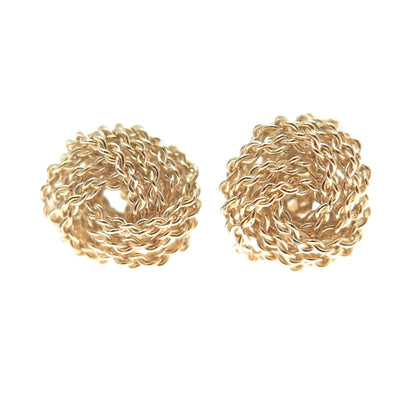925 Sterling Silver Gold Plated Twisted Knot Stud Earrings