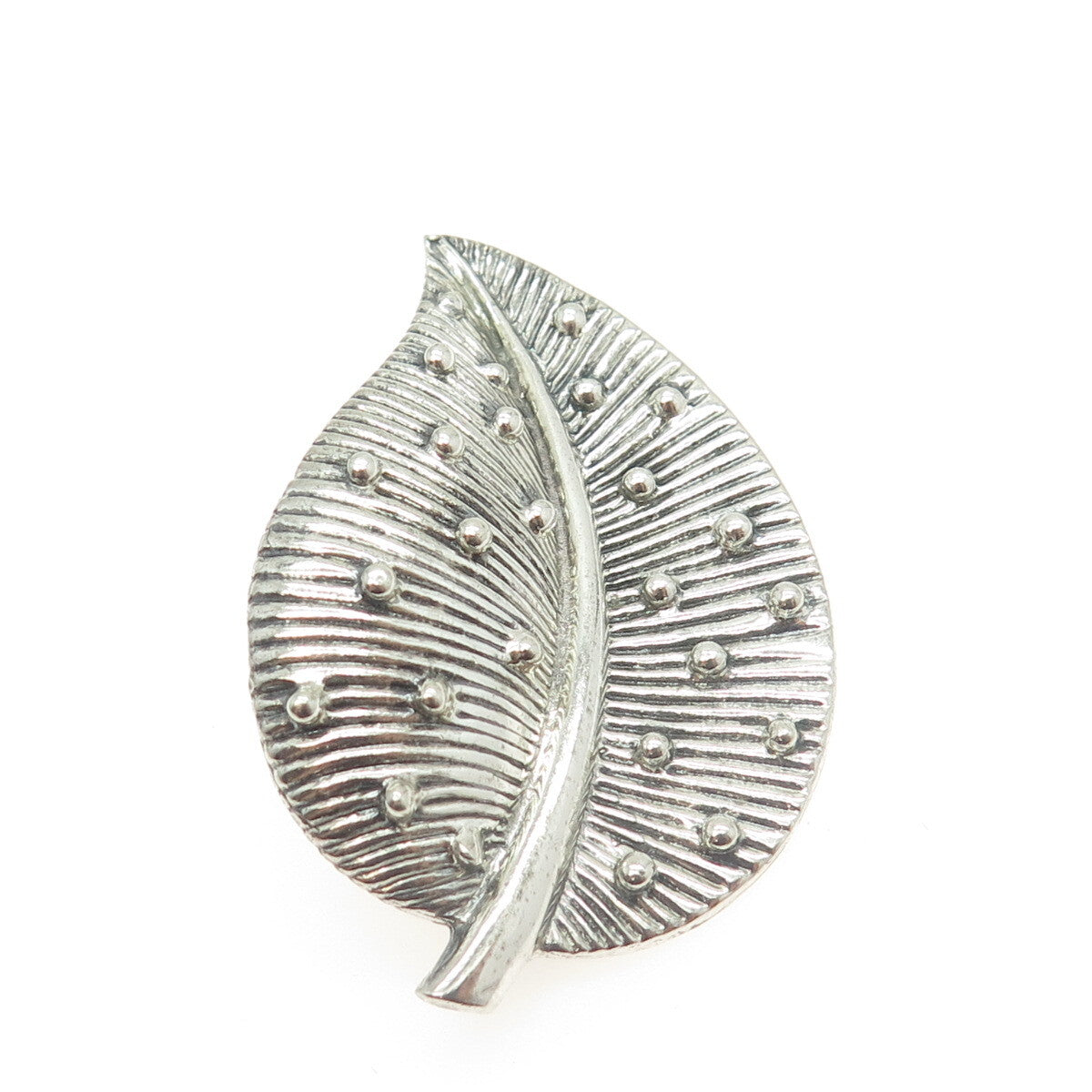 FLETCHER 925 Sterling Silver Vintage Leaf Pin Brooch
