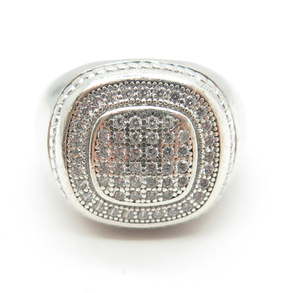 925 Sterling Silver Pave C Z Ring Size 10.25