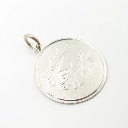 925 Sterling Silver Vintage "Graduation Day" Charm Pendant