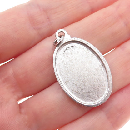 925 Sterling Silver Vintage St. Christopher Religious Charm Pendant