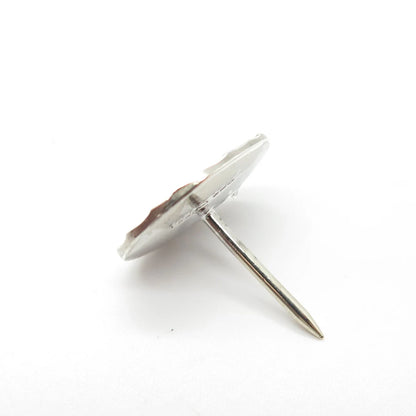 925 Sterling Silver Vintage Theda Round-Cut C Z Textured Oval Pin