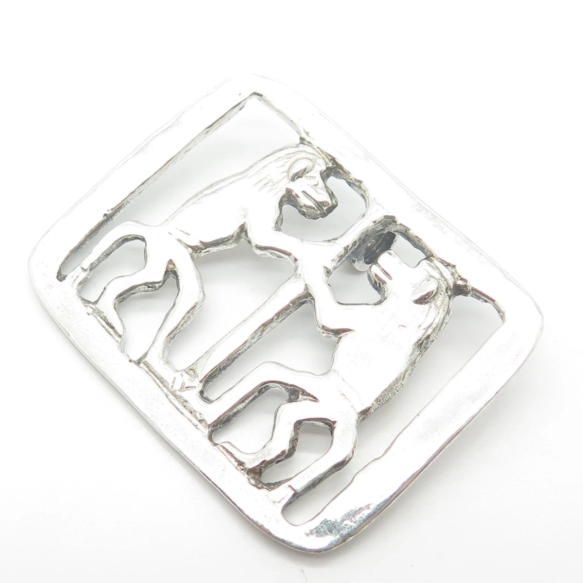 925 Sterling Silver Vintage Lion Large Slide Pendant