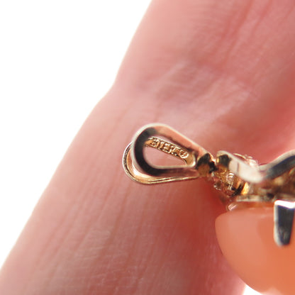 925 Sterling Silver Gold Plated Vintage Optic Fiber Cat's Eye Minimalist Pendant