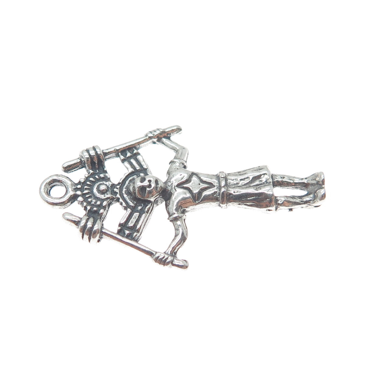 Old Pawn 925 Sterling Silver Vintage Southwestern Kachina Doll Tribal Pendant
