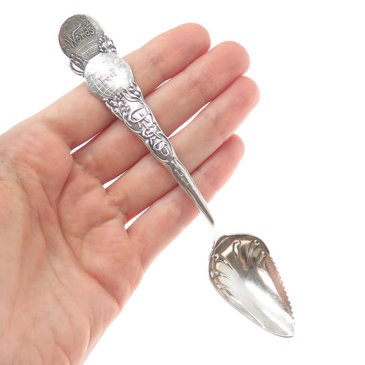 FRANK M. WHITING 925 Sterling Antique 1892 Chicago States & Cities Dessert Spoon