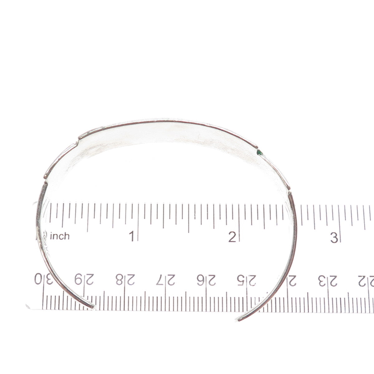 925 Sterling Silver Vintage Mexico Real Turquoise Inlay Adjustable Bracelet 6.5"