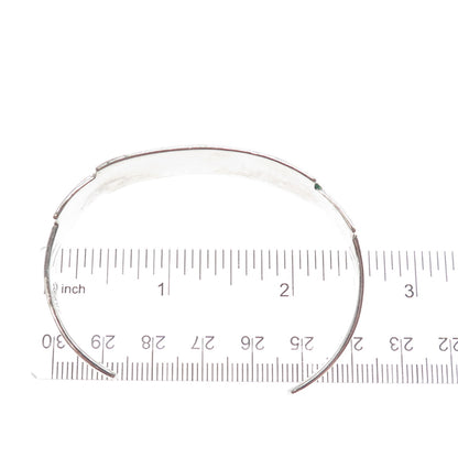 925 Sterling Silver Vintage Mexico Real Turquoise Inlay Adjustable Bracelet 6.5"