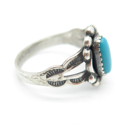 BELL TRADING POST Old Pawn Sterling Silver Southwestern Turquoise Ring Size 3