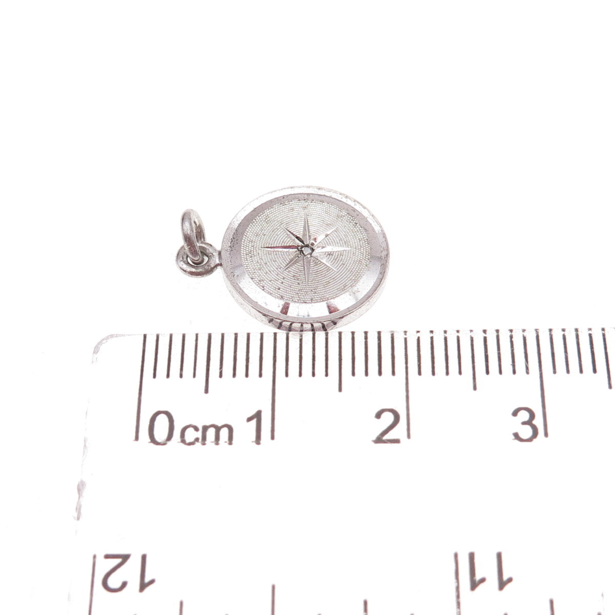 Lamode Sterling Silver Antique Art Deco Real Diamond North Star Charm Pendant