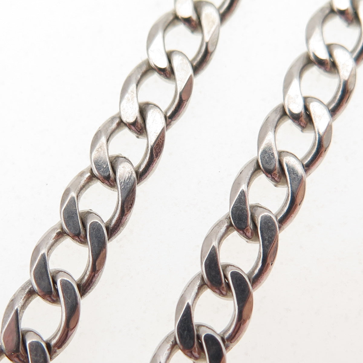 925 Sterling Silver Vintage Italy Curb Chain Necklace 20"