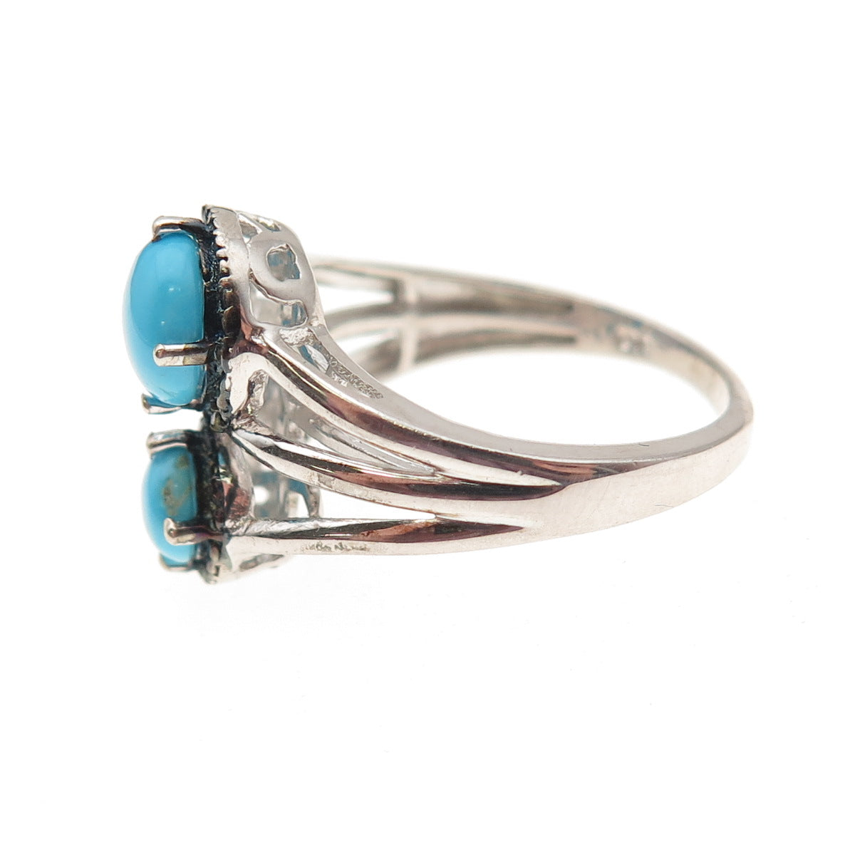 Chuck Clemency 925 Sterling Silver Real Diamond & Turquoise Ring Size 8.25