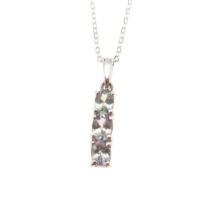 Chuck Clemency 925 Sterling Silver Real Tanzanite Cable Chain Necklace 20"