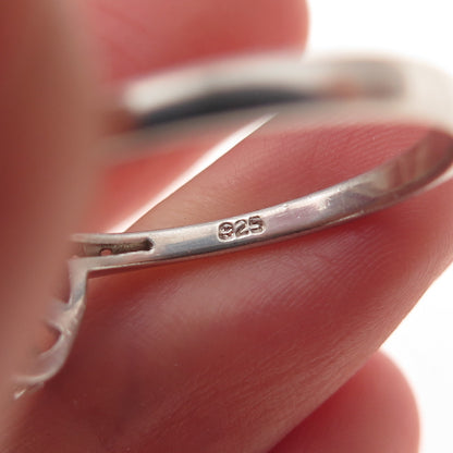 Chuck Clemency 925 Sterling Silver Real Ruby & White Topaz Heart Ring Size 10