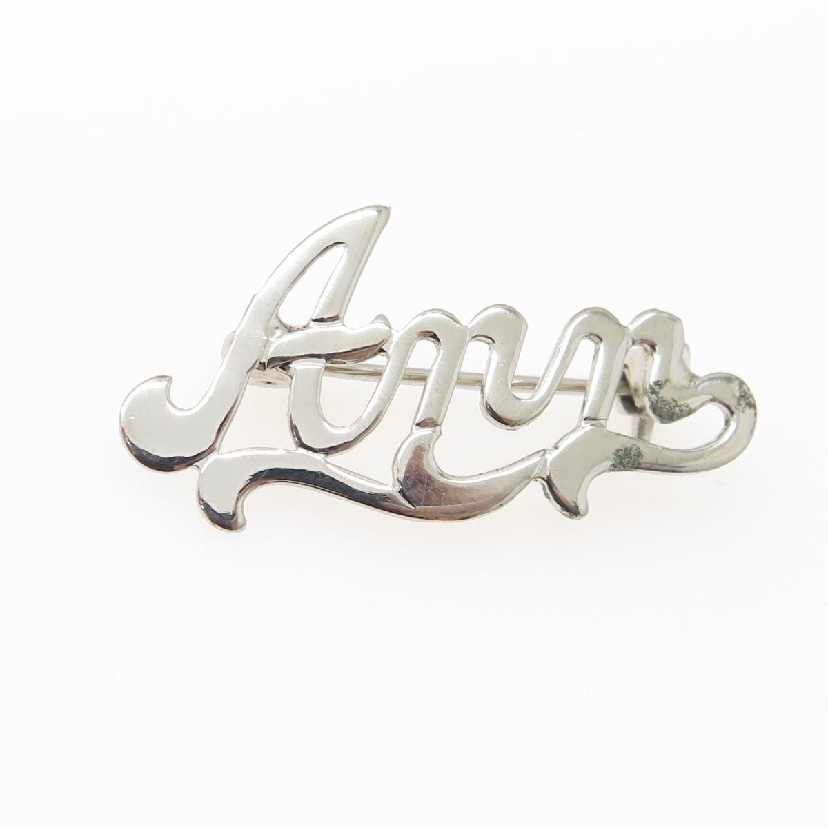 925 Sterling Silver Vintage "Ann" Name Pin Brooch