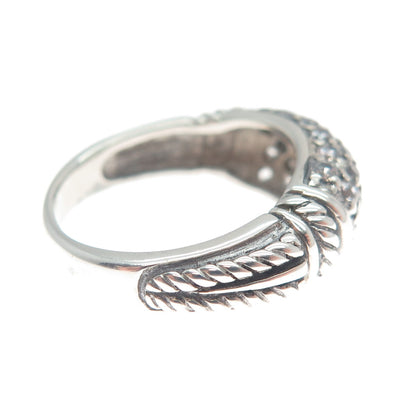 925 Sterling Silver Vintage Round-Cut C Z Ring Size 6