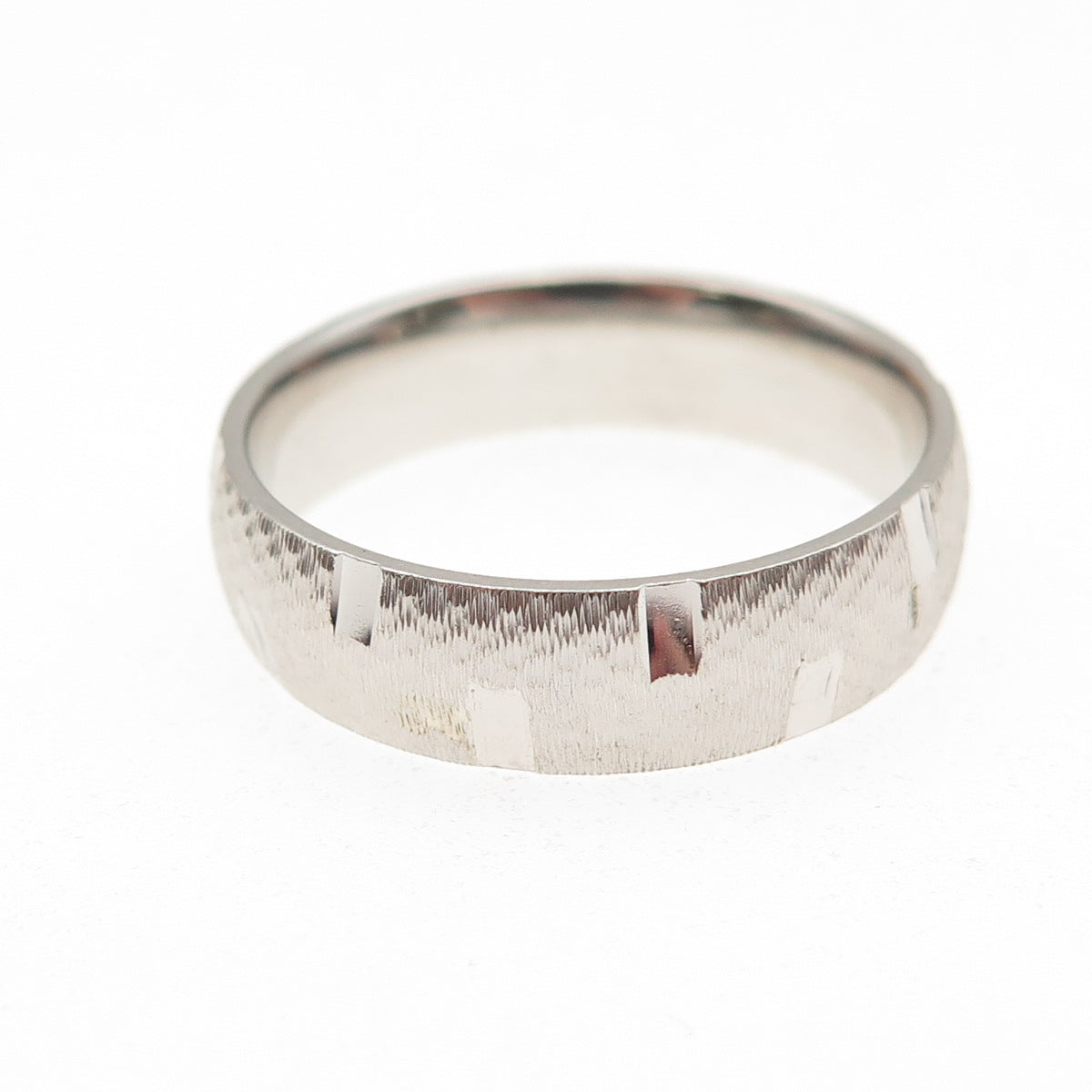 925 Sterling Silver Textured Band Ring Size 10.25
