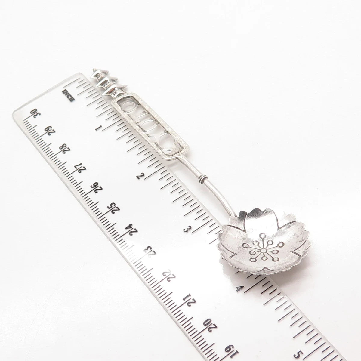 Antique Japan Sterling Silver "Kyoto" Floral Spoon