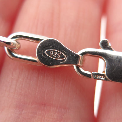 925 Sterling Silver Vintage Italy Paperclip Oval Link Bracelet 6.75"
