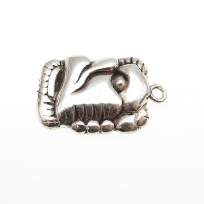 RED 925 Sterling Silver Vintage Tribal Face Oxidized Charm Pendant