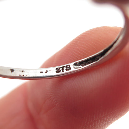 Chuck Clemency 925 Sterling Silver Vintage Real Oval-Cut Ruby Ring Size 9.5