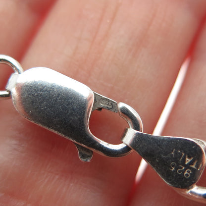 925 Sterling Silver Vintage Italy Figaro Chain Necklace 24"