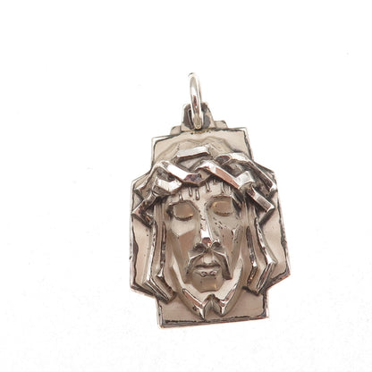 Creed 925 Sterling Silver Vintage Jesus Cross Oxidized Pendant
