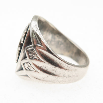 925 Sterling Silver Antique WWII US Maritime Service Signet Ring Size 8.5