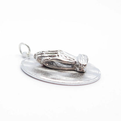 925 Sterling Silver Vintage Griffith & Sons Co Hands In Prayer Pendant