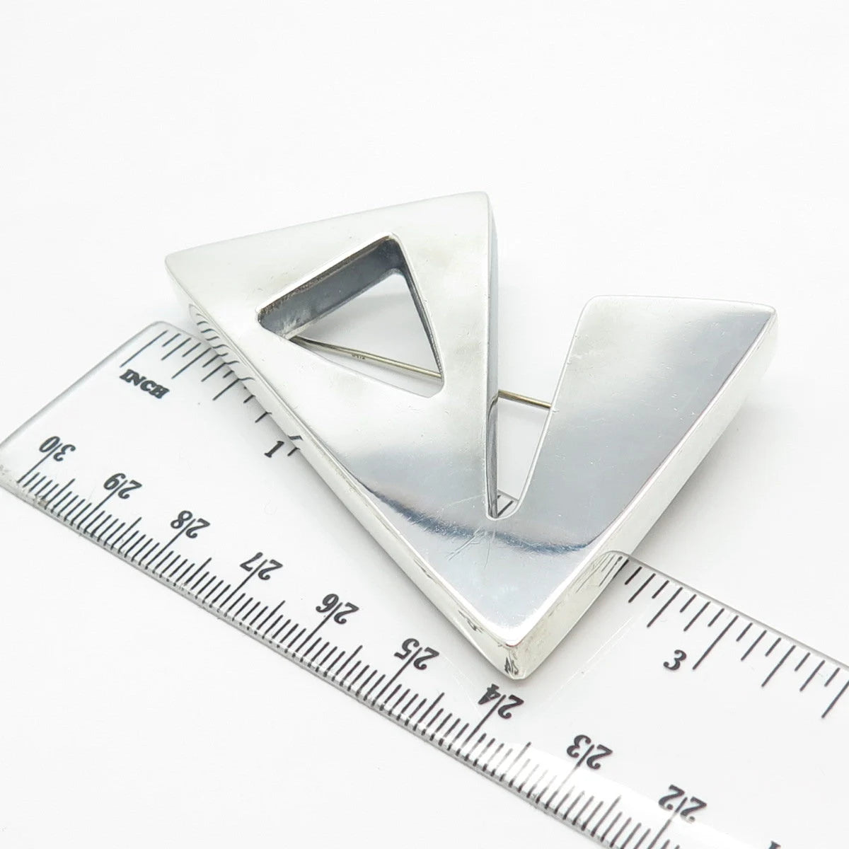 925 Sterling Silver Vintage Geometric Pin Brooch