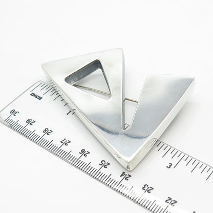 925 Sterling Silver Vintage Geometric Pin Brooch